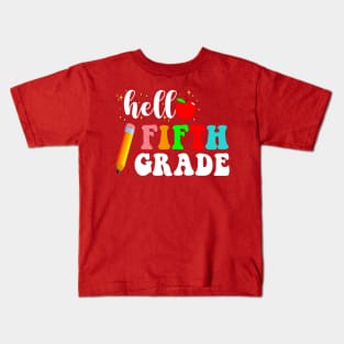 Team 5th Grade Hello Fifth Grade Crew Squad Teacher Kids T-Shirt Kids T-Shirt